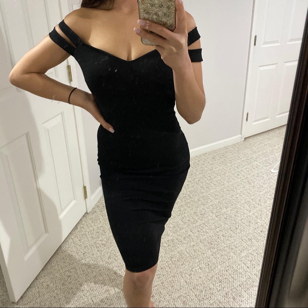 Black midi dress